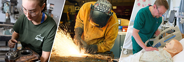 Student in action in a diverse array of classes.