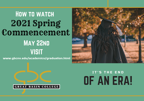 How to watch 2021 Spring Commencement information graphic.