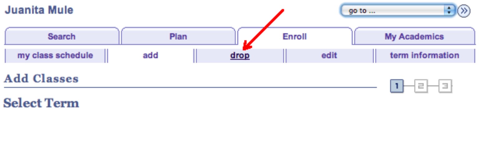 Drop a class step 3.