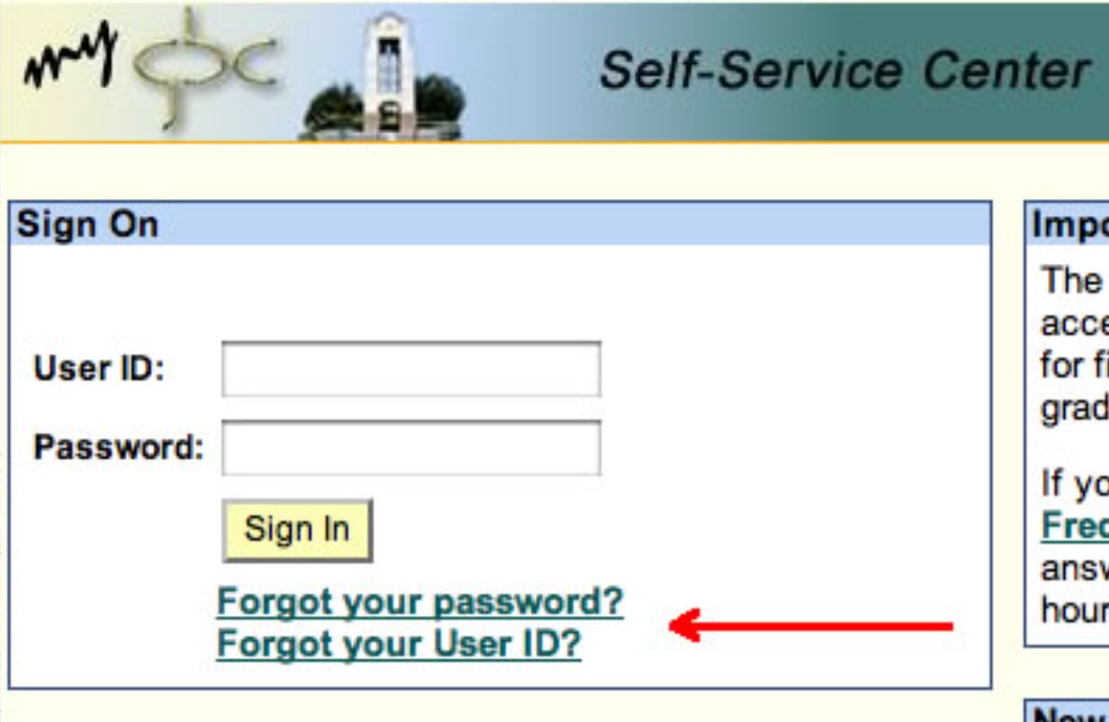 Example Forgot User ID 
