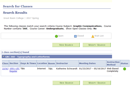 Search MyGBC for classes picture 2 
