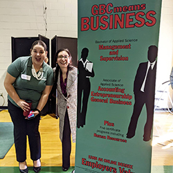 Business faculty assist during the 2020 Community Career Fair graphic.