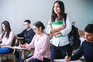Students in class, diversity at Great Basin College graphic.
