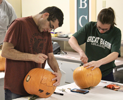 Pumpkin carving students graphic.