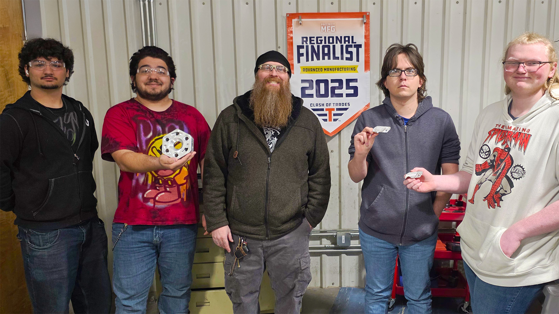 GBC Pahrump students celebrate the news that they are finalists in Clash of the Trades