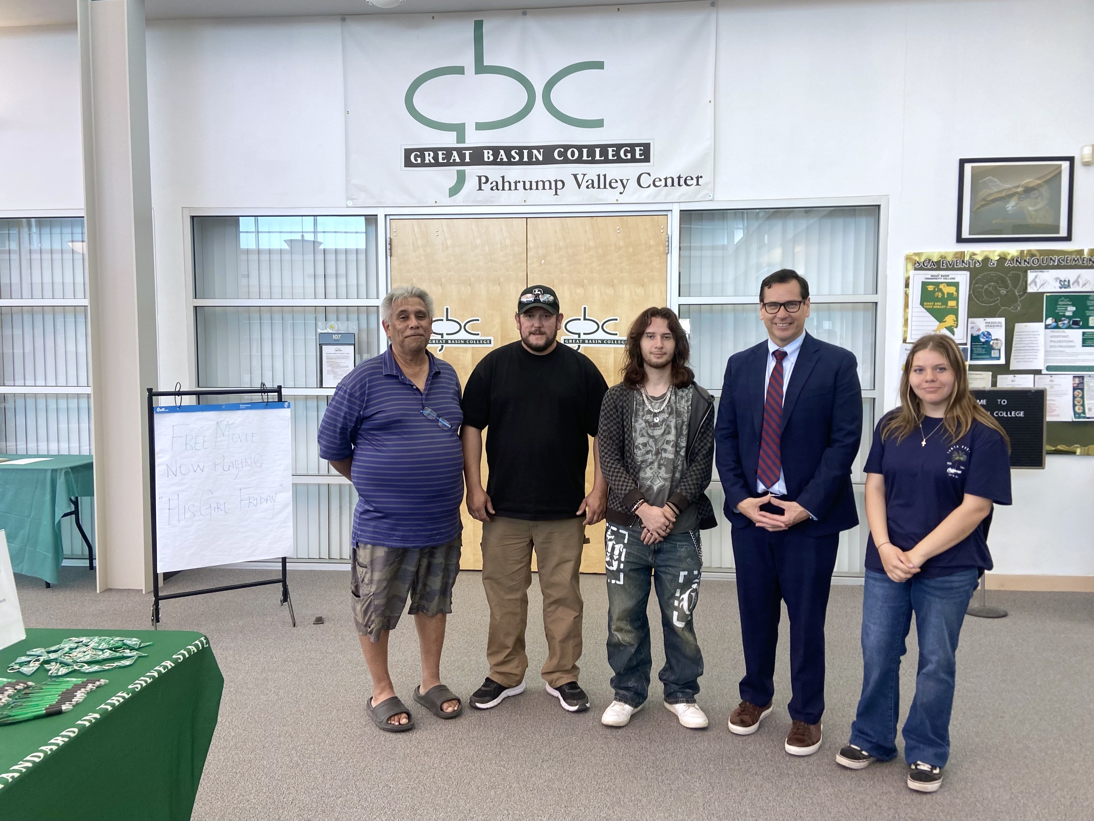 Nevada Secretary of State Francisco Aguilar with GBC Pahrump students