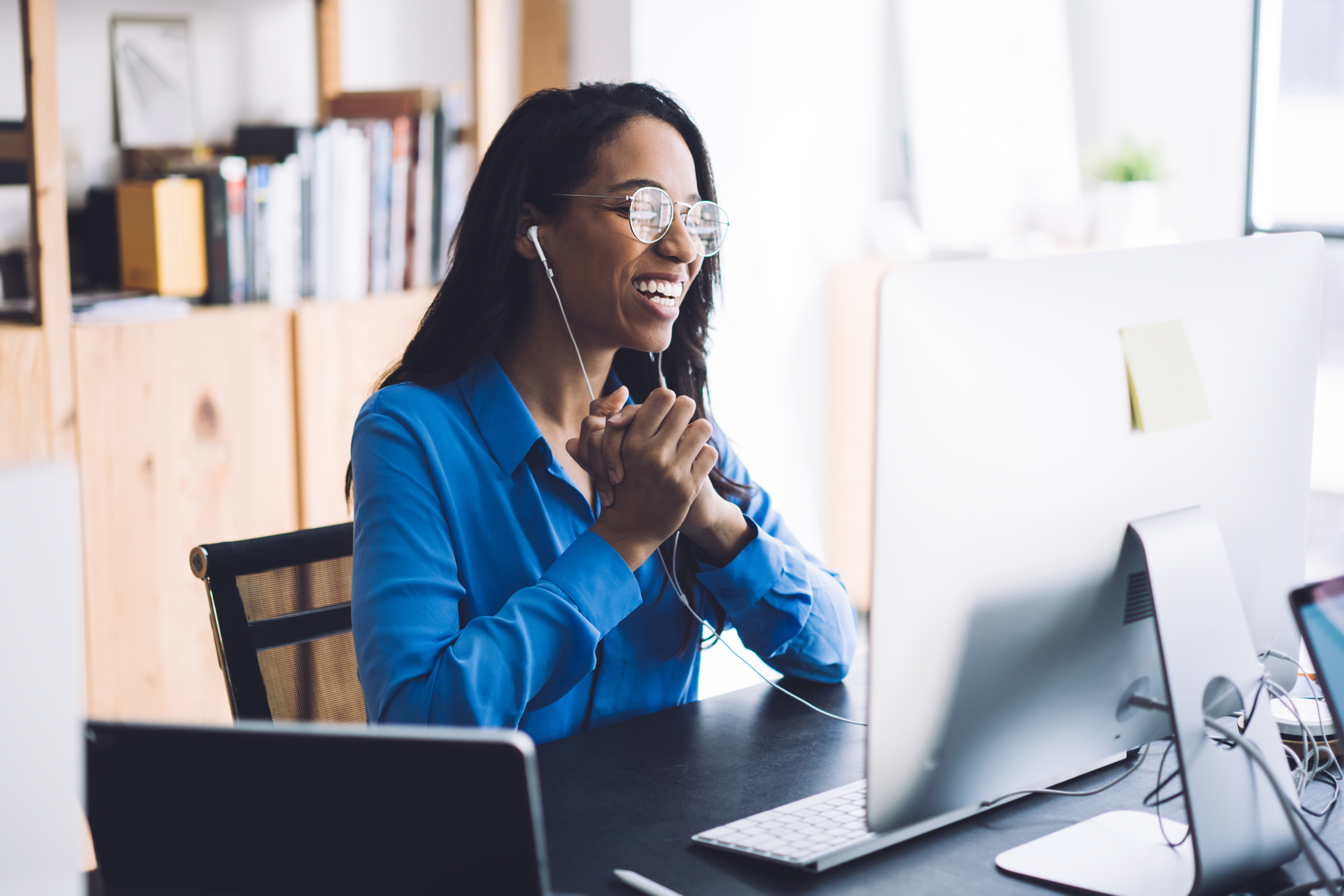 Woman at computer working