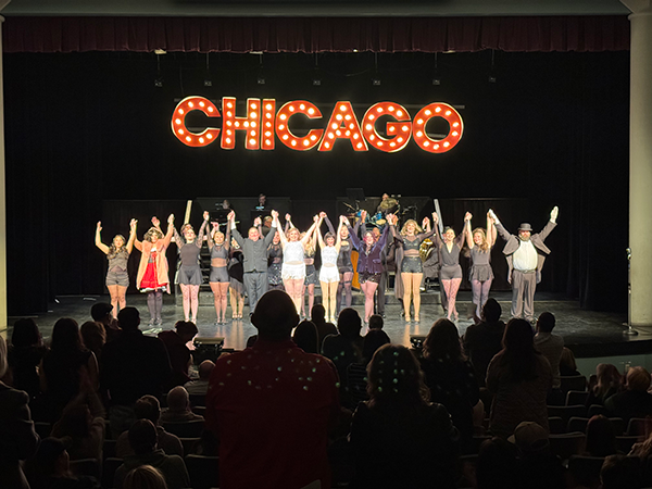 Cast members of Chicago take their curtain call on the GBC stage.