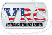VRC text in patriotic colors on silver dog tag.